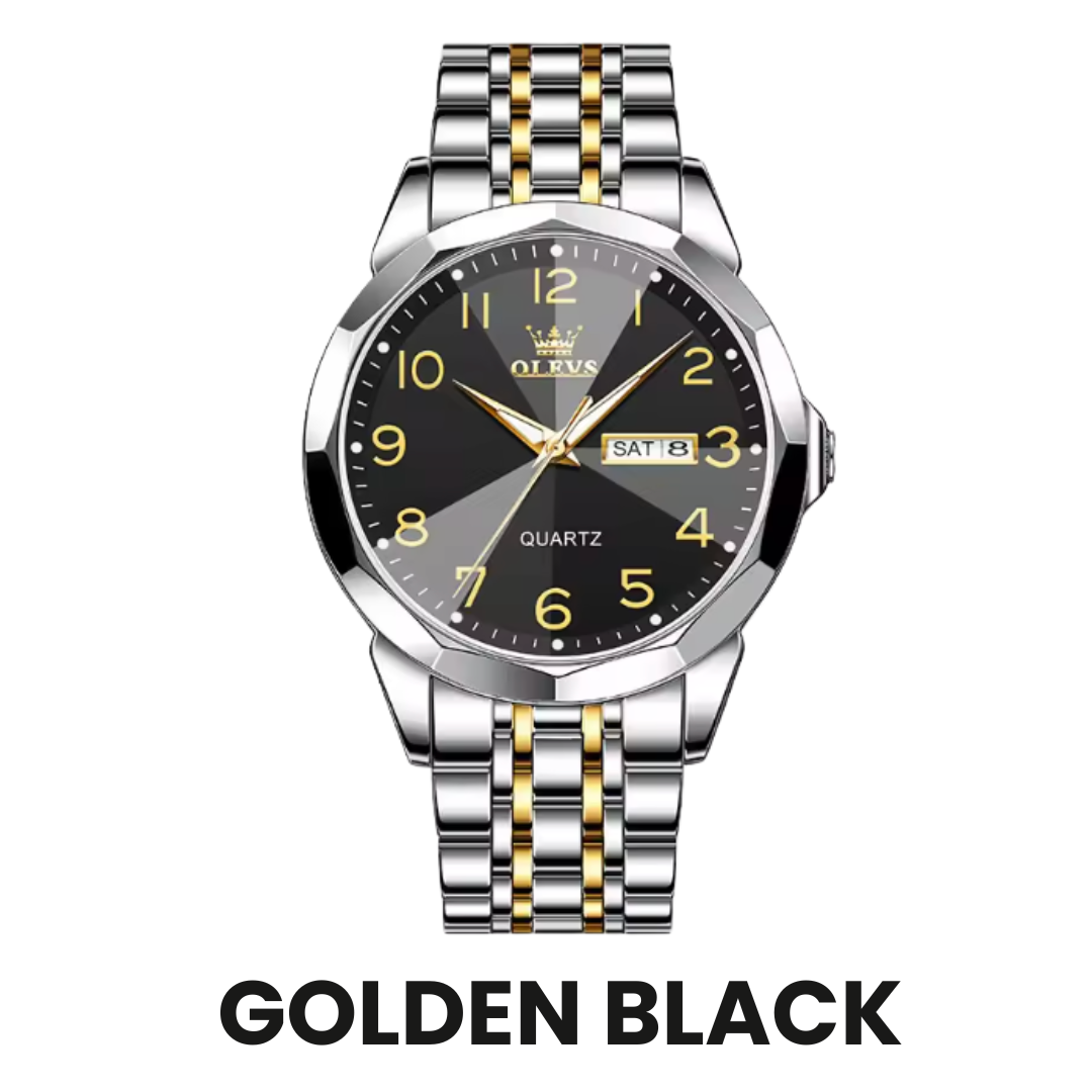 Duke Horizon - Men's Luxury Quartz Watch with Stainless Steel Build, Date & Week Display, Waterproof Design