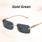 EdgeCut Rimless Shades - UV400 Rimless Square Metal Sunglasses