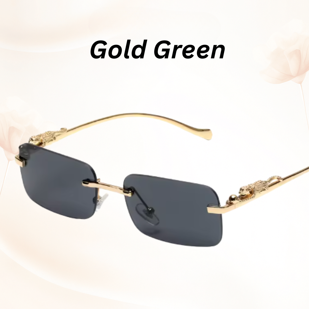 EdgeCut Rimless Shades - UV400 Rimless Square Metal Sunglasses