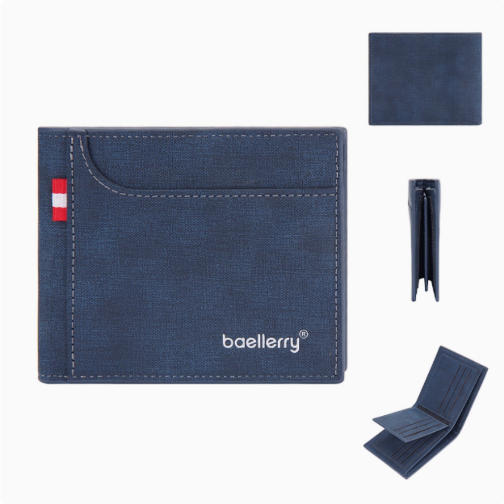 UrbanPilot Executive Wallet - Modern Canvas Men’s Bifold Leather Travel Wallet