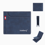 UrbanPilot Executive Wallet - Modern Canvas Men’s Bifold Leather Travel Wallet