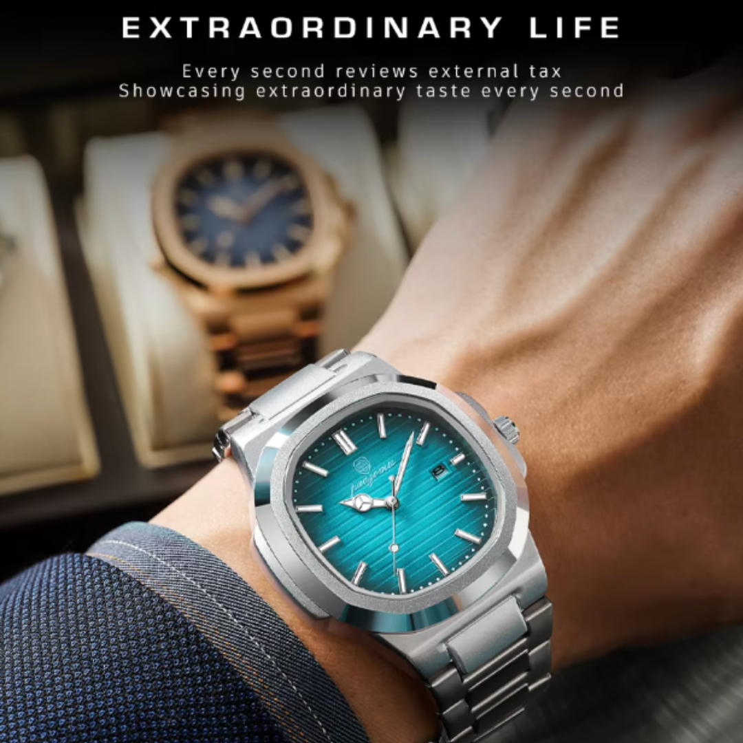 Vertex Executive Chronograph - 2025 Vertex Series Quartz Chronograph Men’s 3ATM Waterproof Stainless-Steel Business Watch