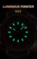 Voyager Roulette Edition | Men’s Brown Leather Waterproof Luminous Watch