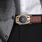 CrownLock Classic - King Paul Pure Cowhide Automatic Buckle Belt – Sleek All-Match Minimalist