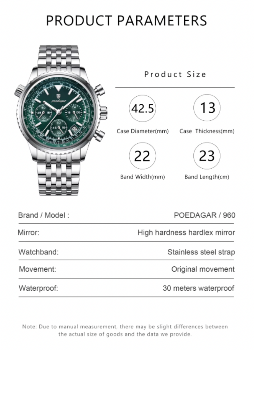 Sentinel Tactical Chronograph - Sentinel Tactical Chronograph – Men’s Military Quartz Watch, 3ATM Waterproof, Luminous Date, Stainless-Steel