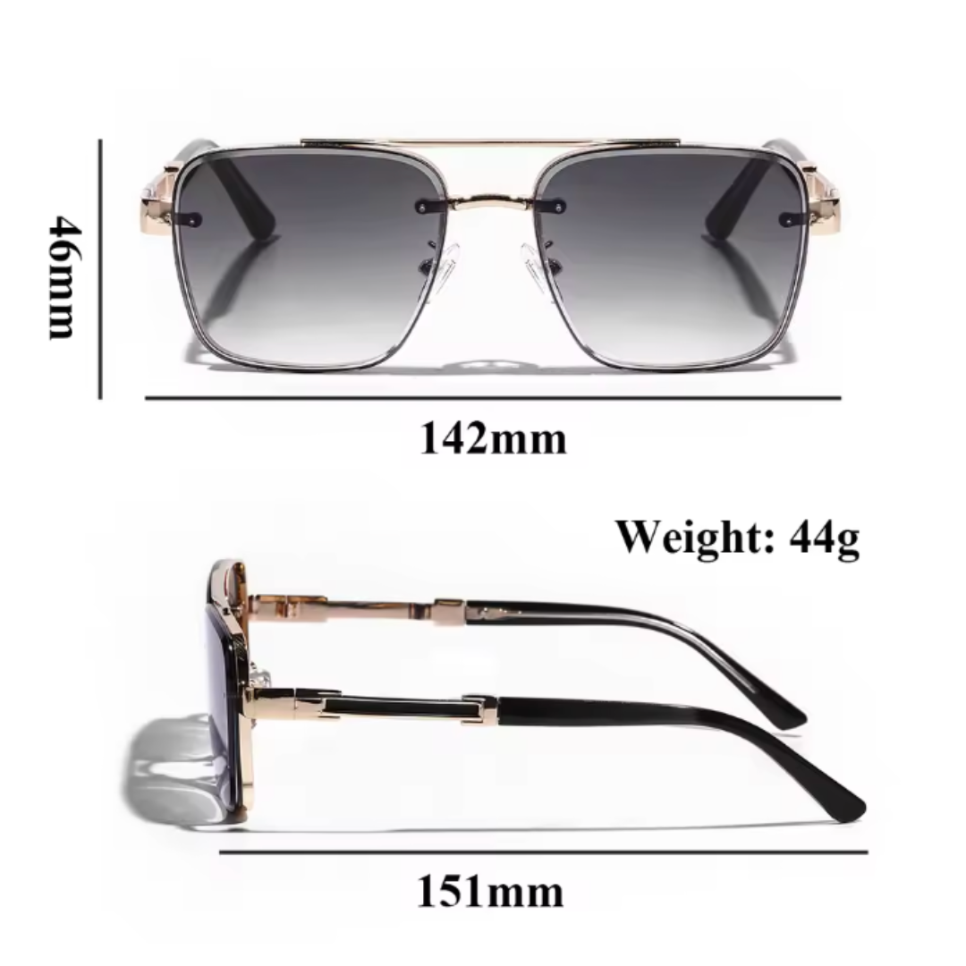 Premium Pilot Gradient Shades - Luxury Gradient Square Pilot Sunglasses with Metal Frame