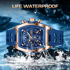 AquaPulse - LIGE Men’s Luxury Silicone Chronograph – Waterproof Quartz Sports Watch with Luminous Hands & Date Display