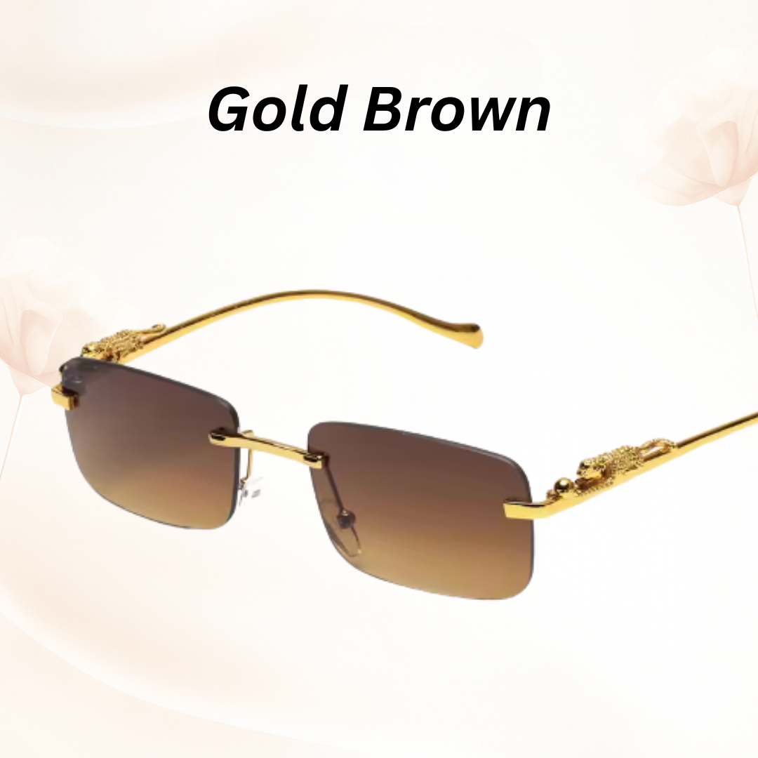 EdgeCut Rimless Shades - UV400 Rimless Square Metal Sunglasses