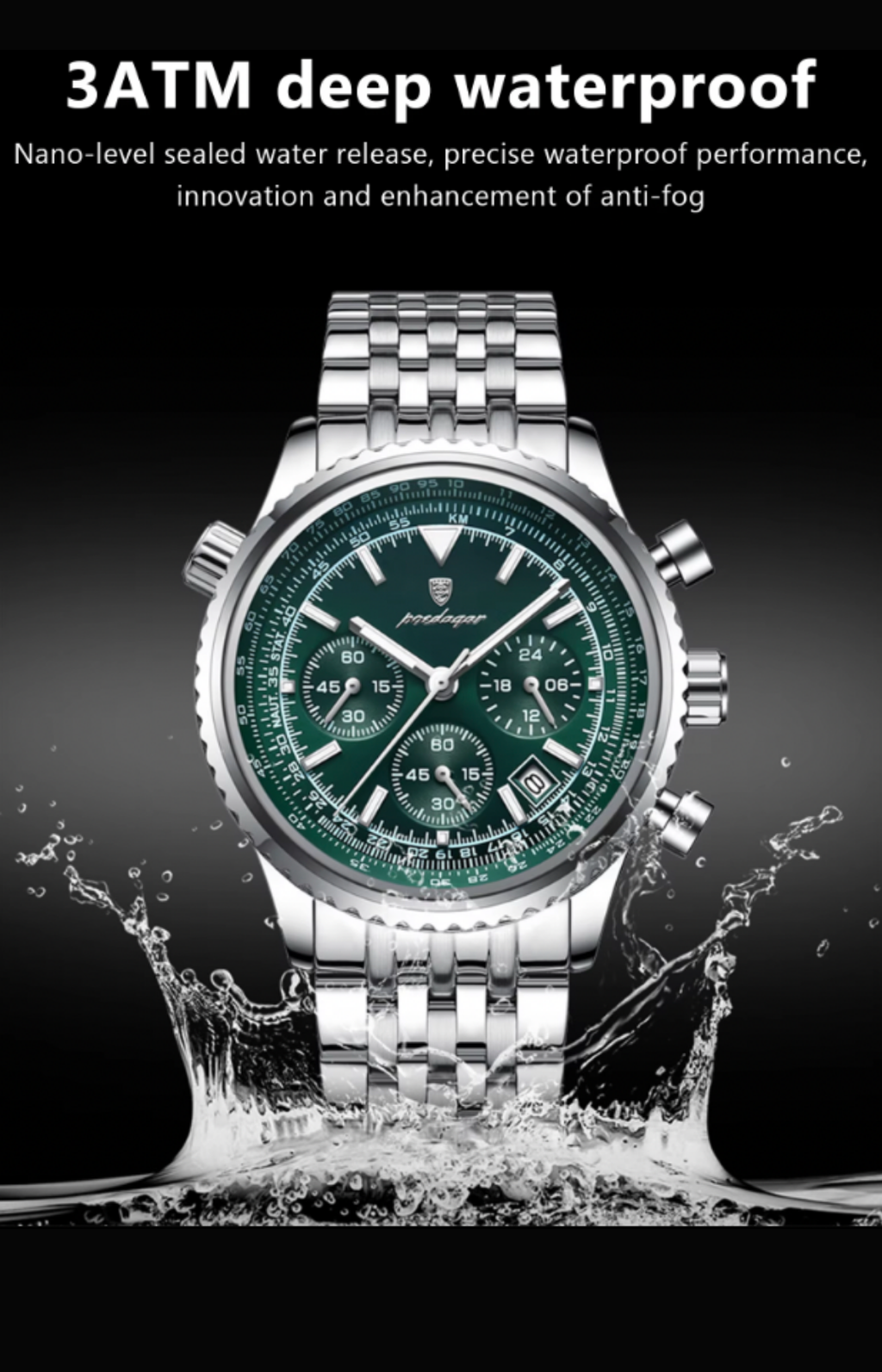 Sentinel Tactical Chronograph - Sentinel Tactical Chronograph – Men’s Military Quartz Watch, 3ATM Waterproof, Luminous Date, Stainless-Steel
