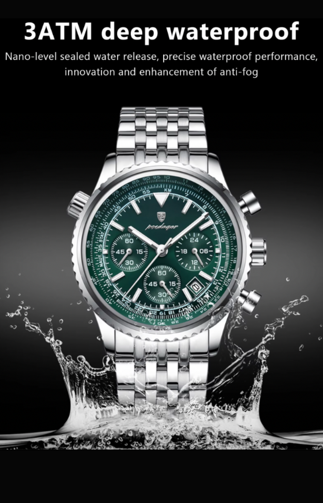 Sentinel Tactical Chronograph - Sentinel Tactical Chronograph – Men’s Military Quartz Watch, 3ATM Waterproof, Luminous Date, Stainless-Steel