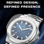 Horizon Classic – Men's Square Luxury Quartz Watch – Stainless Steel, Luminous Display, Date Feature, Waterproof Design