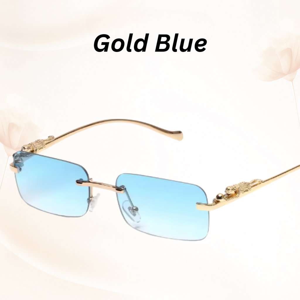 EdgeCut Rimless Shades - UV400 Rimless Square Metal Sunglasses