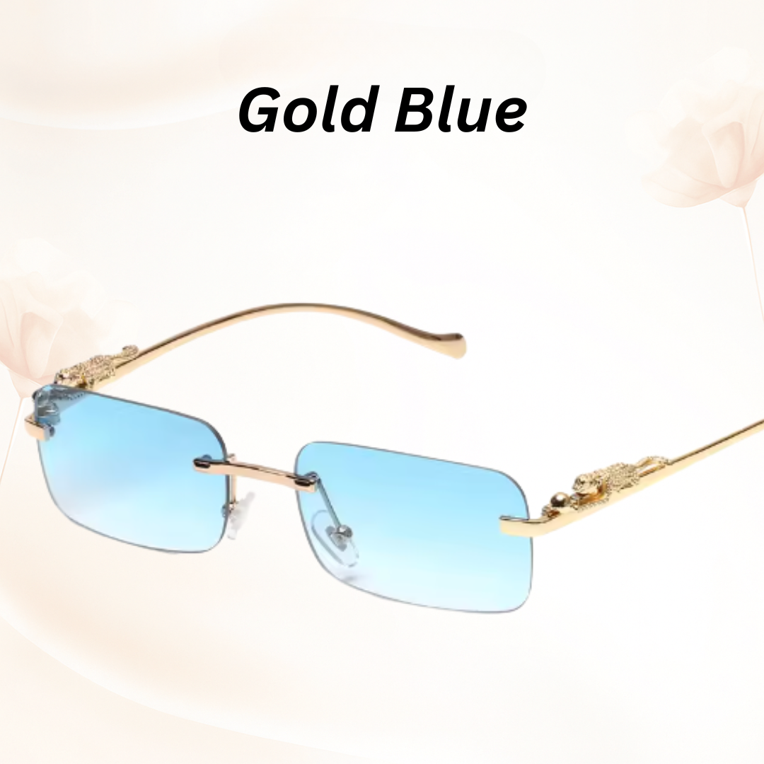 EdgeCut Rimless Shades - UV400 Rimless Square Metal Sunglasses