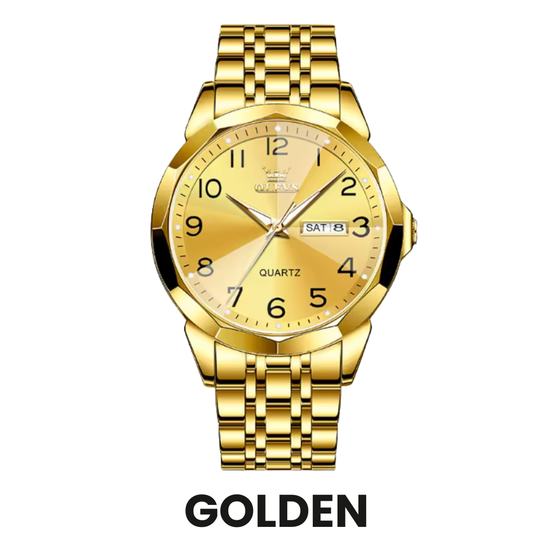 Duke Horizon - Men's Luxury Quartz Watch with Stainless Steel Build, Date & Week Display, Waterproof Design