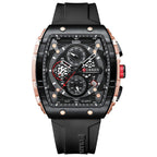 SquareSport Elite -  Luxury Men’s Quartz Watch – Waterproof Silicone Strap