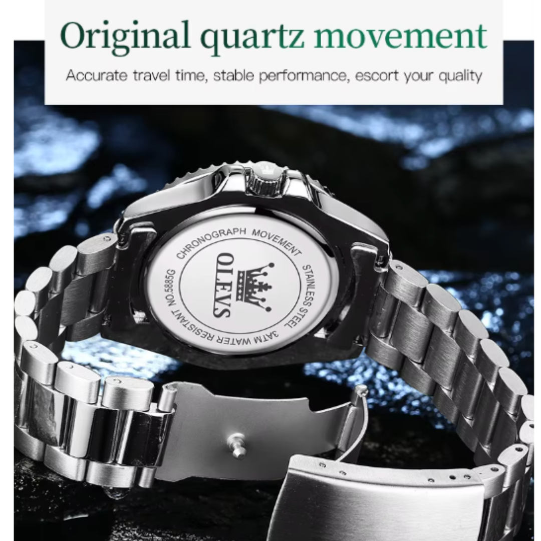 EliteSport - Automatic Date Quartz Men’s Waterproof Chronograph Watch