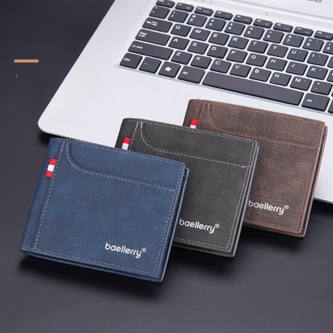 UrbanPilot Executive Wallet - Modern Canvas Men’s Bifold Leather Travel Wallet