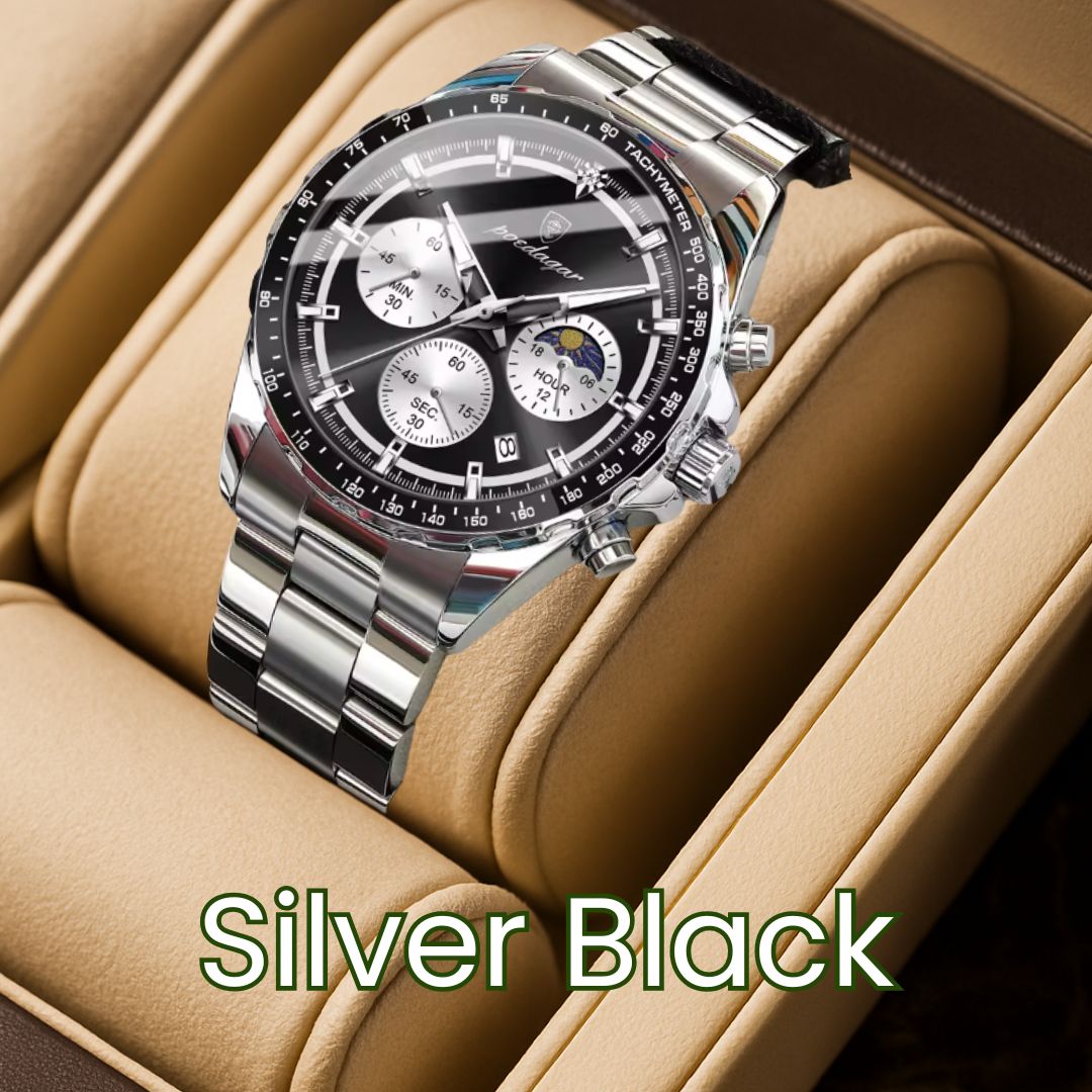 Chronograph Timepiece - Men's Waterproof Quartz Watch with Luminous Dial & Date Function