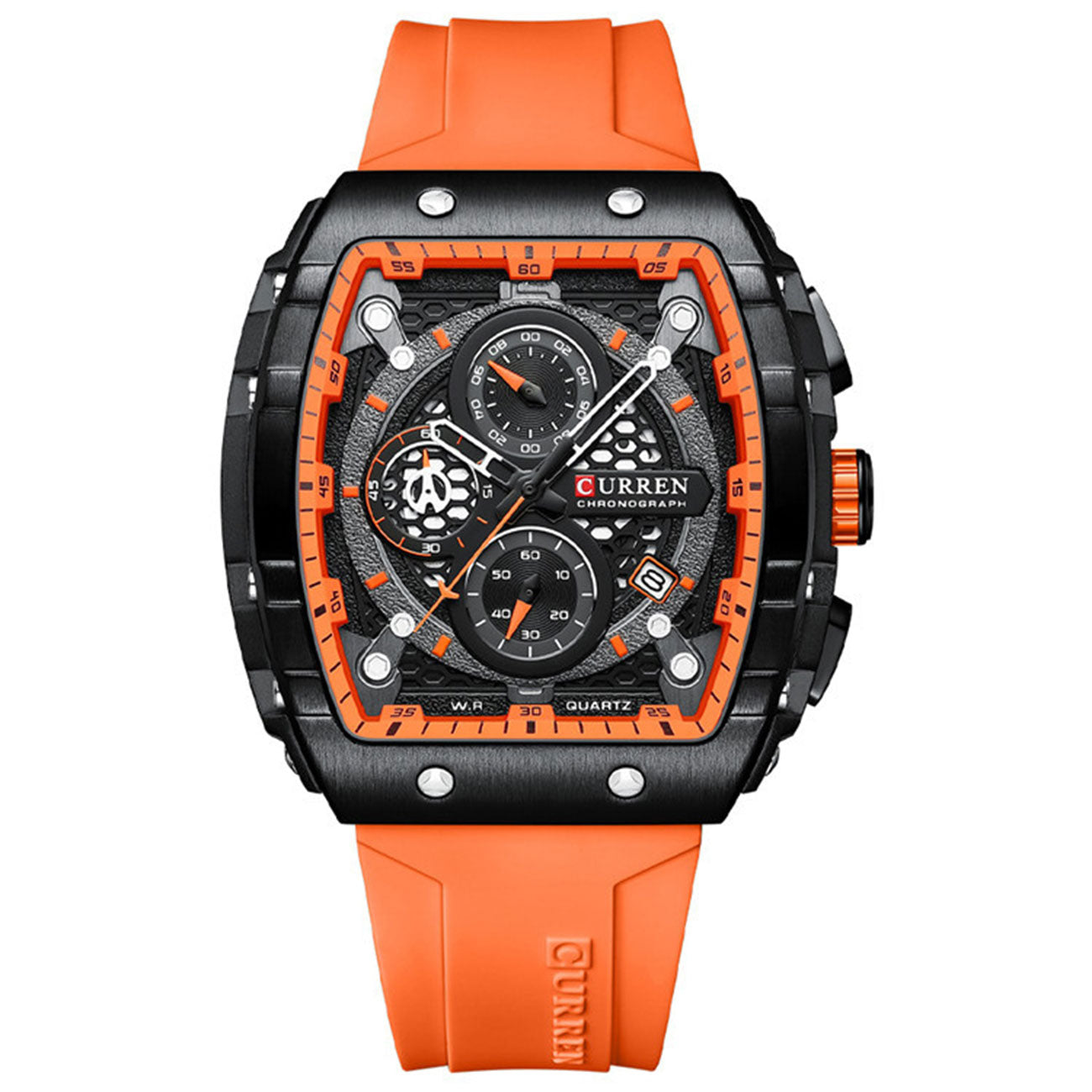SquareSport Elite -  Luxury Men’s Quartz Watch – Waterproof Silicone Strap