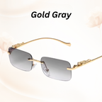 EdgeCut Rimless Shades - UV400 Rimless Square Metal Sunglasses