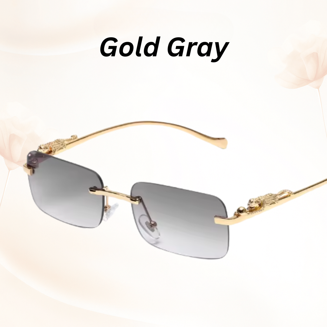 EdgeCut Rimless Shades - UV400 Rimless Square Metal Sunglasses