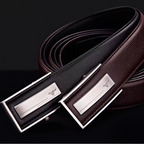 Premium Buckle Belt - 2025 Men’s Genuine Cowhide Leather Belt with Automatic Buckle – Sleek Business & Casual Style