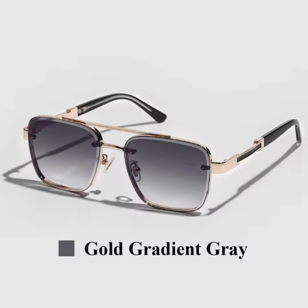 Premium Pilot Gradient Shades - Luxury Gradient Square Pilot Sunglasses with Metal Frame