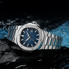 Horizon Classic – Men's Square Luxury Quartz Watch – Stainless Steel, Luminous Display, Date Feature, Waterproof Design