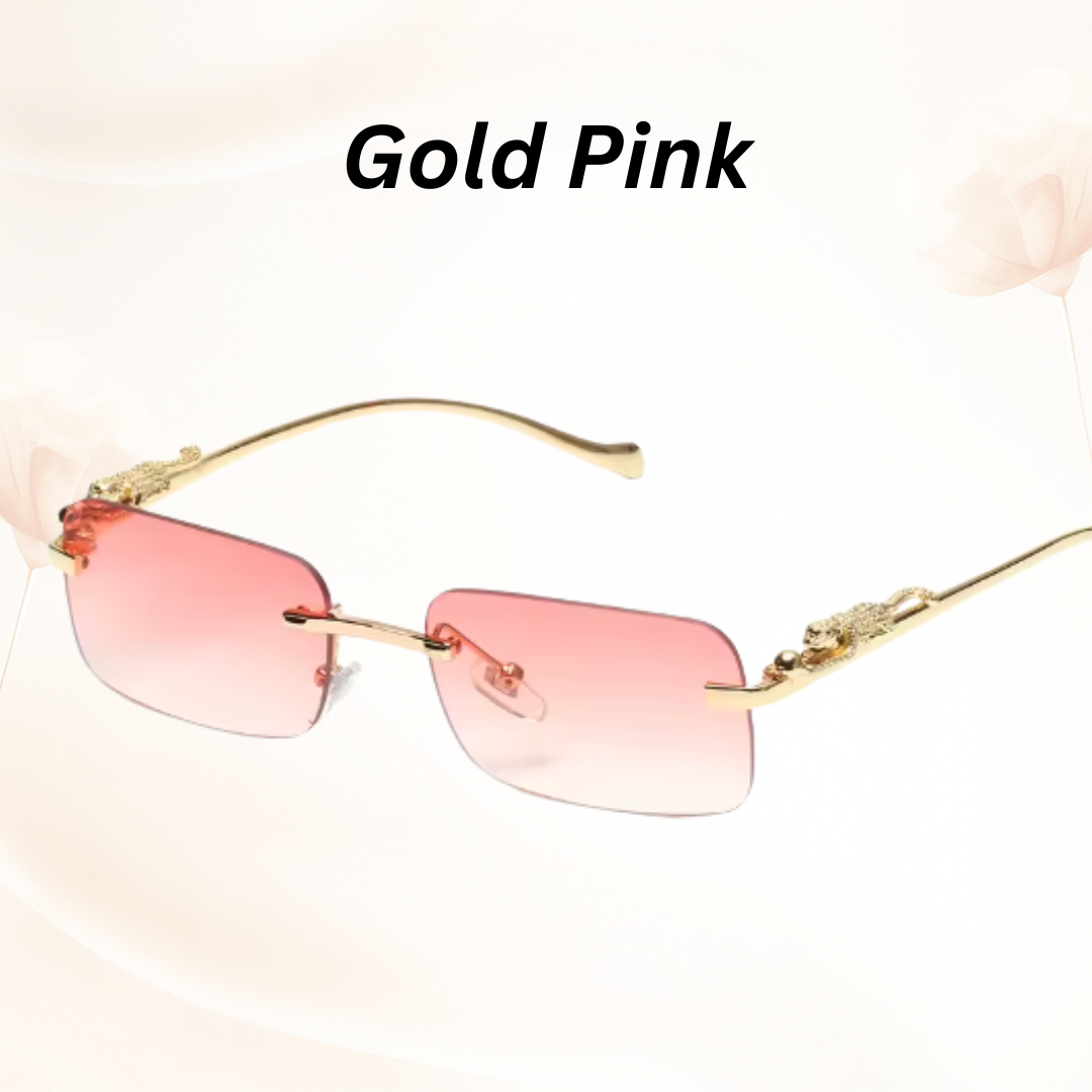 EdgeCut Rimless Shades - UV400 Rimless Square Metal Sunglasses