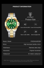 Aegis WeekMaster – Men’s Military Quartz Watch, 5 ATM Waterproof with Luminous Hands, Date & Week Display, Stainless-Steel Strap