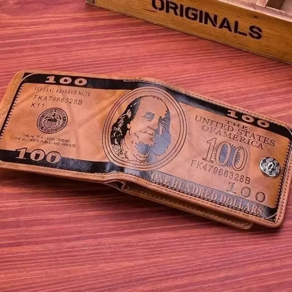 Men's Wallets With 100 US Dollar Pattern