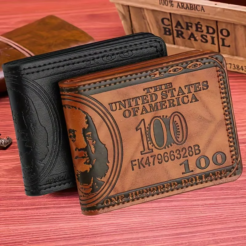 Men's Wallets With 100 US Dollar Pattern