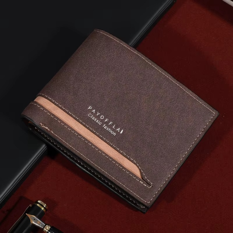 Men's Fashion Business Short Wallet with Zipper Coin Pocket