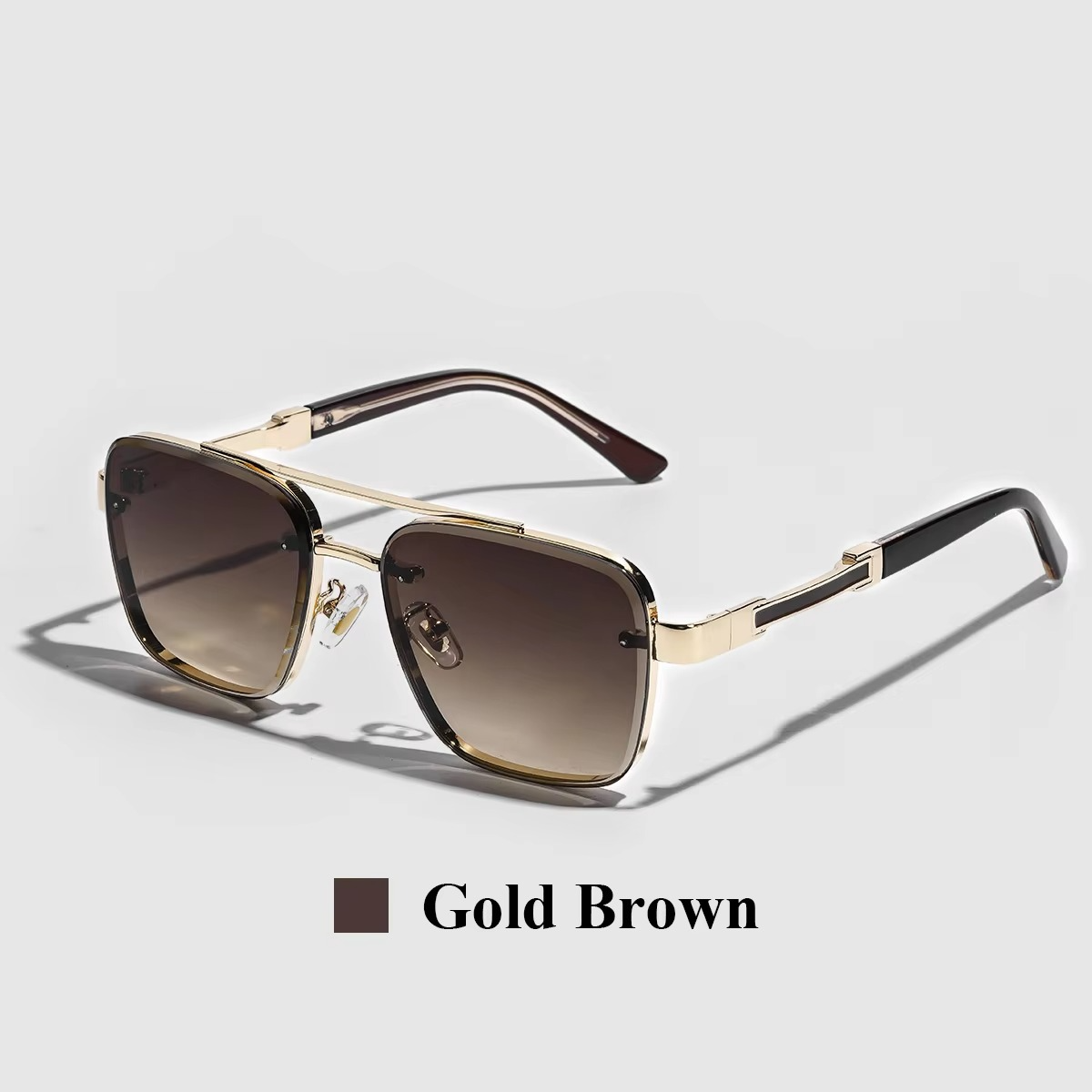 Luxury Shades UV400 Rectangle Pilot Sun Glasses for Men