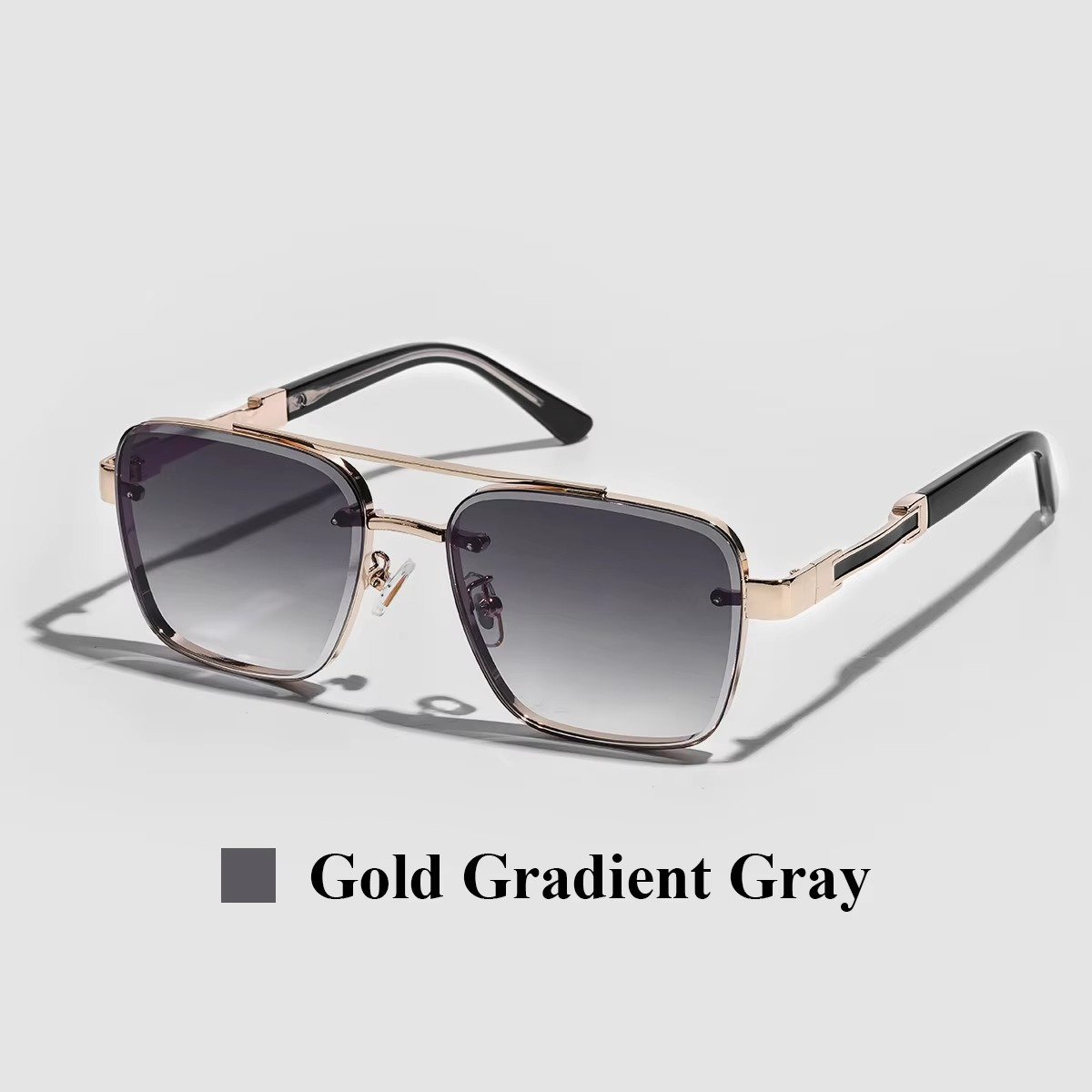Luxury Shades UV400 Rectangle Pilot Sun Glasses for Men