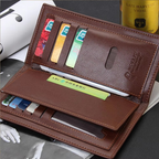 Soft PU Leather Long Wallet With Multiple Card Slots Classic Design