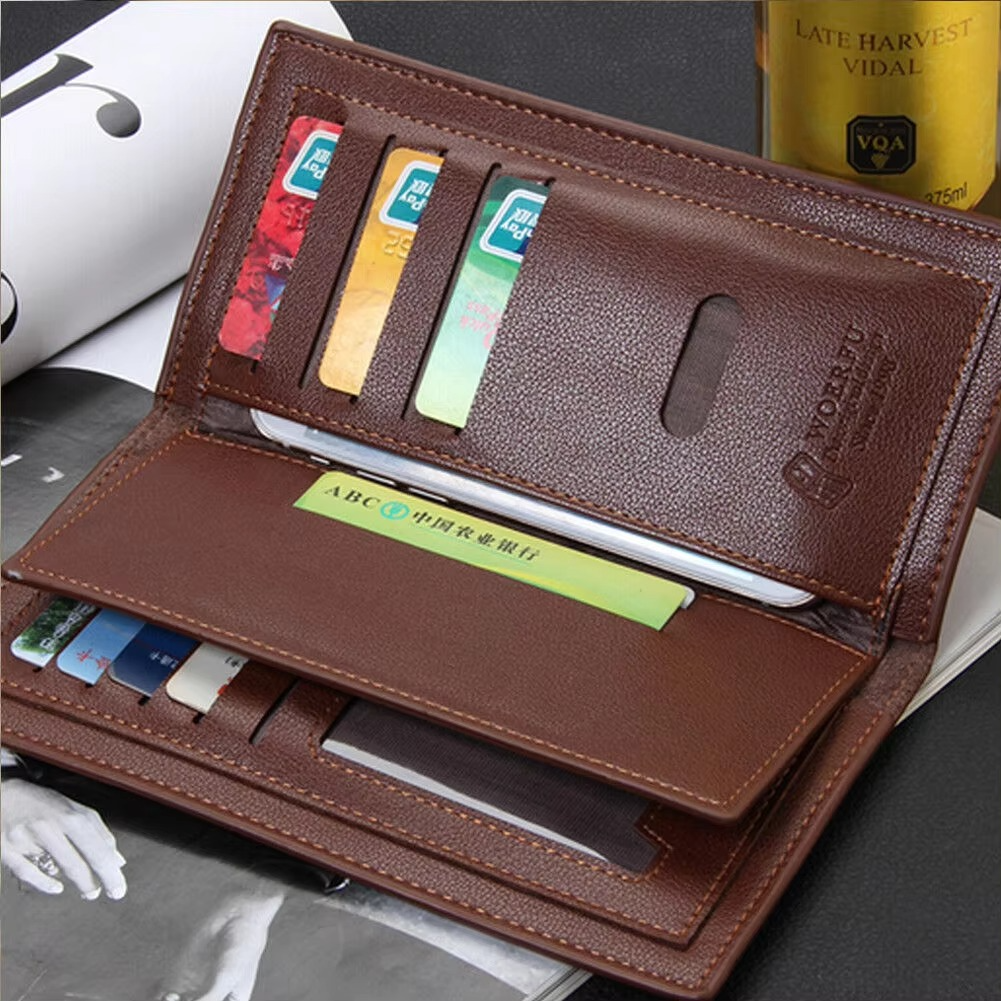 Soft PU Leather Long Wallet With Multiple Card Slots Classic Design