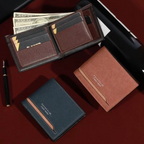 Men's Fashion Business Short Wallet with Zipper Coin Pocket