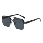 Men's Metal Sunglasses Square Half Frame Casual Trend Personality Retro Fashion For Outdoor