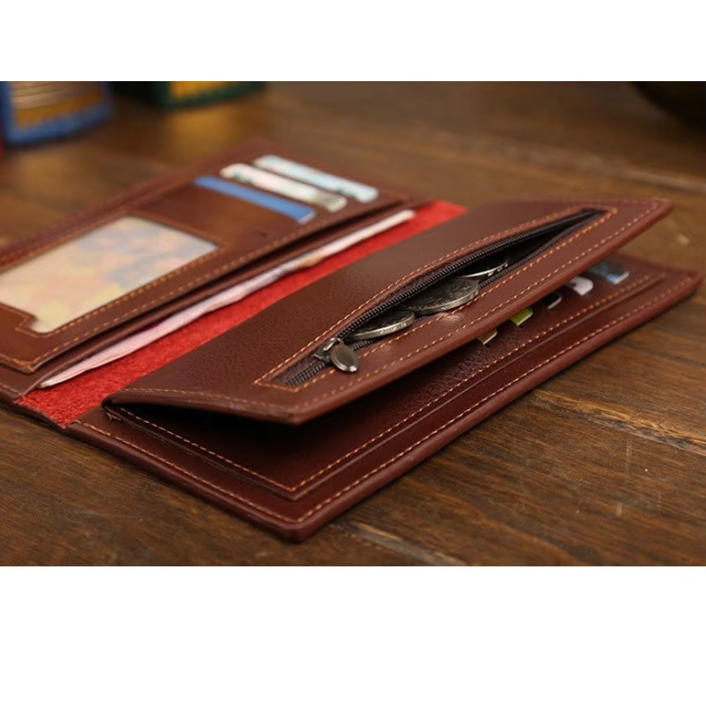 Soft PU Leather Long Wallet With Multiple Card Slots Classic Design