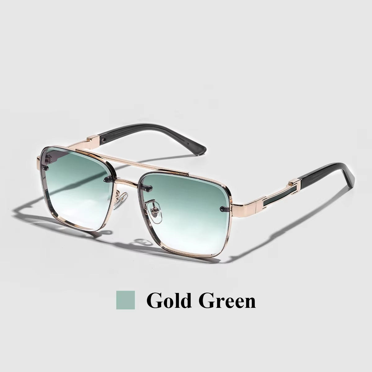 Luxury Shades UV400 Rectangle Pilot Sun Glasses for Men