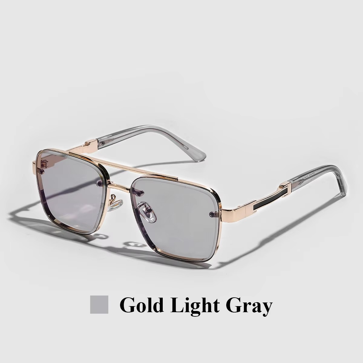 Luxury Shades UV400 Rectangle Pilot Sun Glasses for Men