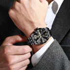 Diamond Luxury Night Glow Double Calendar Quartz Movement 41mm Watch
