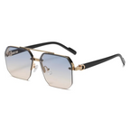 Men's Metal Sunglasses Square Half Frame Casual Trend Personality Retro Fashion For Outdoor