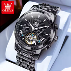 Monarch Chronos Men Luxury Watch - Flywheel Automatic Watch for Men Calendar Display Waterproof Stainless steel High Quality Mechanical Men's Wristwatch