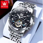Monarch Chronos Men Luxury Watch - Flywheel Automatic Watch for Men Calendar Display Waterproof Stainless steel High Quality Mechanical Men's Wristwatch