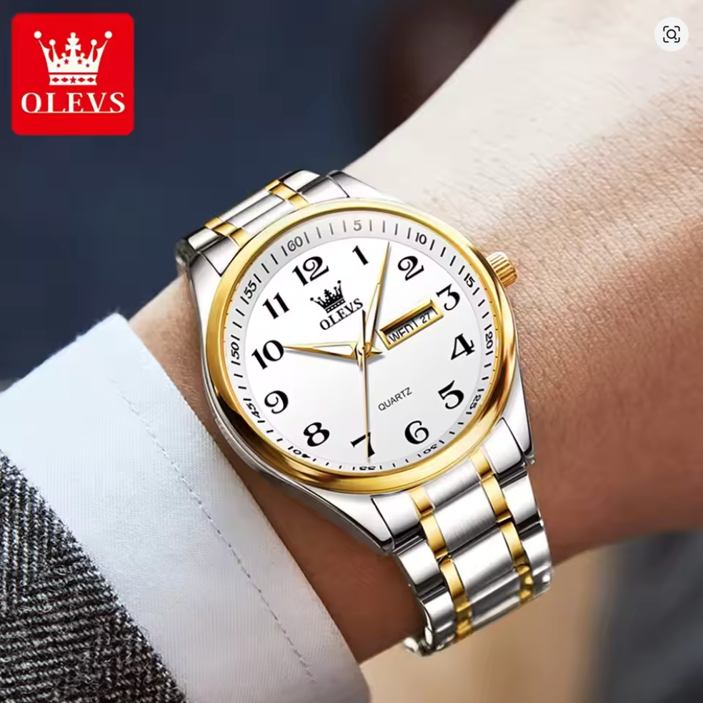 Crownline - Men's Luxury Watch with Stainless Steel Build, Date Display & Chronograph Features