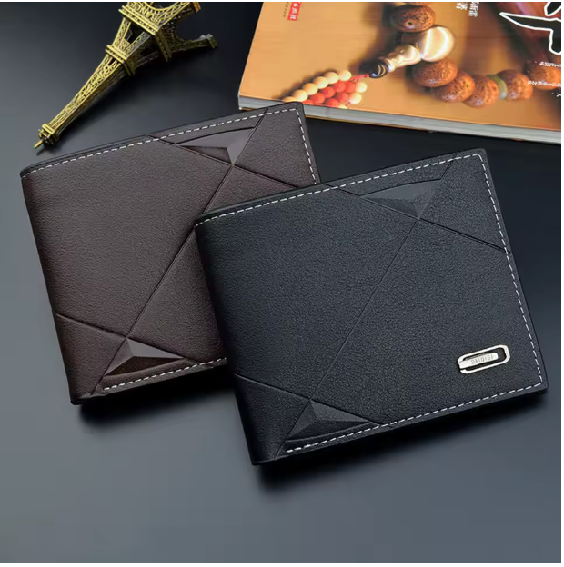 SleekGuard Slim Bifold - Ultra-Slim Bifold Faux Leather Men’s Credit & ID Wallet – Sleek Business Billfold Clutch with RFID-Safe Card Slots and Cash Compartment