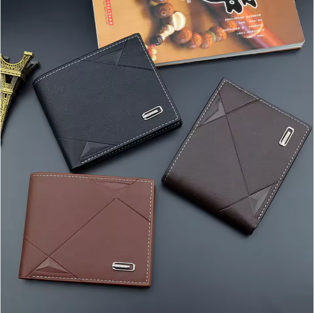 SleekGuard Slim Bifold - Ultra-Slim Bifold Faux Leather Men’s Credit & ID Wallet – Sleek Business Billfold Clutch with RFID-Safe Card Slots and Cash Compartment