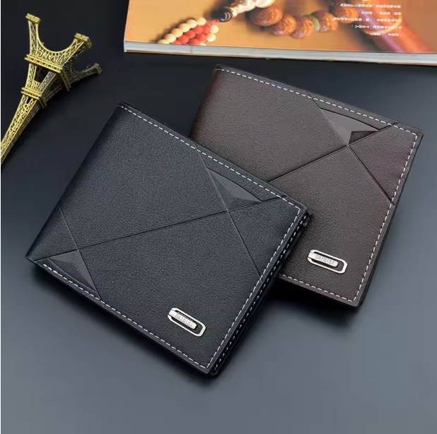 SleekGuard Slim Bifold - Ultra-Slim Bifold Faux Leather Men’s Credit & ID Wallet – Sleek Business Billfold Clutch with RFID-Safe Card Slots and Cash Compartment